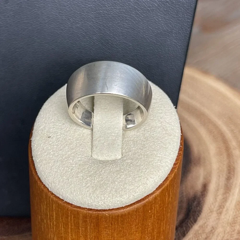 Sterling Silver 925 Marked ‘EWA’ Wide Band Ring 8.2g Size 6